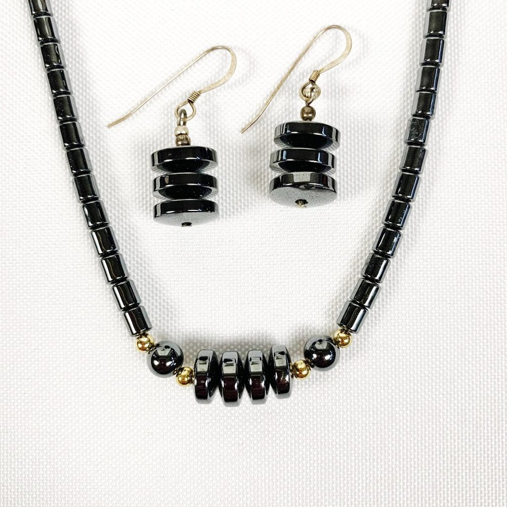 Hematite Necklace and Earrings Set